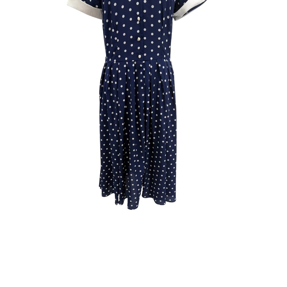 Unique Vintage x I Love Lucy Navy White Polka Dot Ricardo Swing Dress NWT Medium - Picture 5 of 14